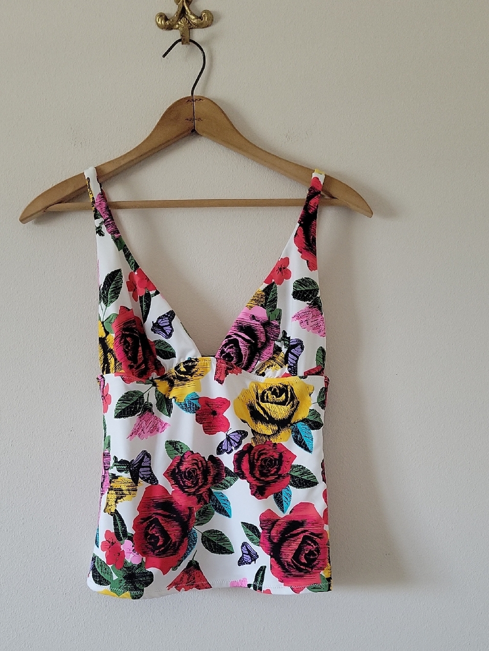 Vera Bradley Emily Yes Way Rose Tankini Swim Top Size Medium